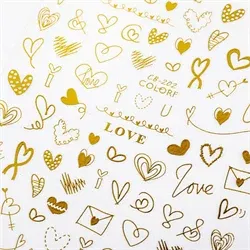 Guld hjerter klistermærker, cb-202, CNB